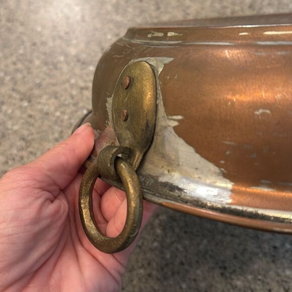 Vintage Copper Colander Wall Hanging Pierced Floral Farmhouse Design - Picture 6 of 8